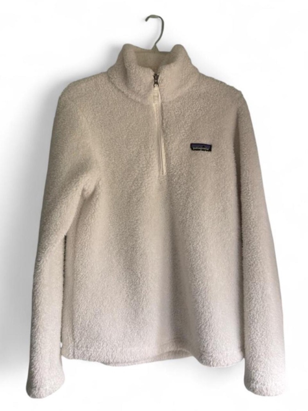 Patagonia cream fleece quarter zip pullover